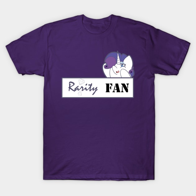 Rarity Fan Badge T-Shirt by kelsmister